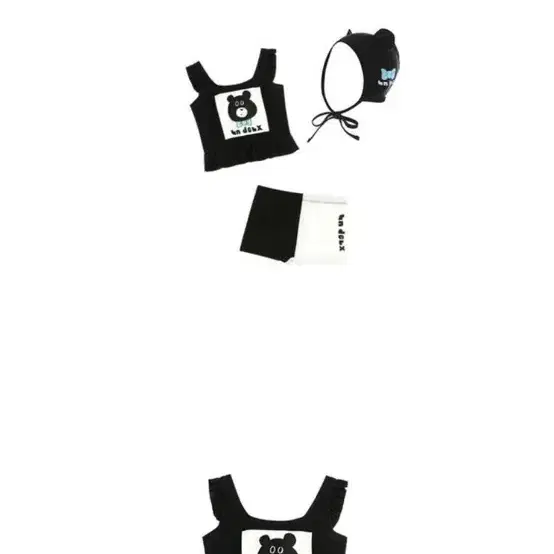 리미떼두두 Black bear two-piece swimsuit-크롭세트