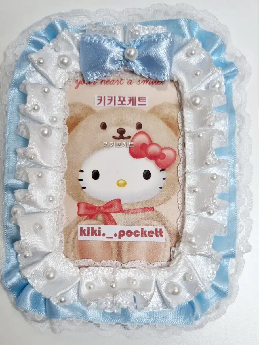 Kikipoketllew Ribbon Lace 03 Photo Card Handmade toploader Decoden Topku