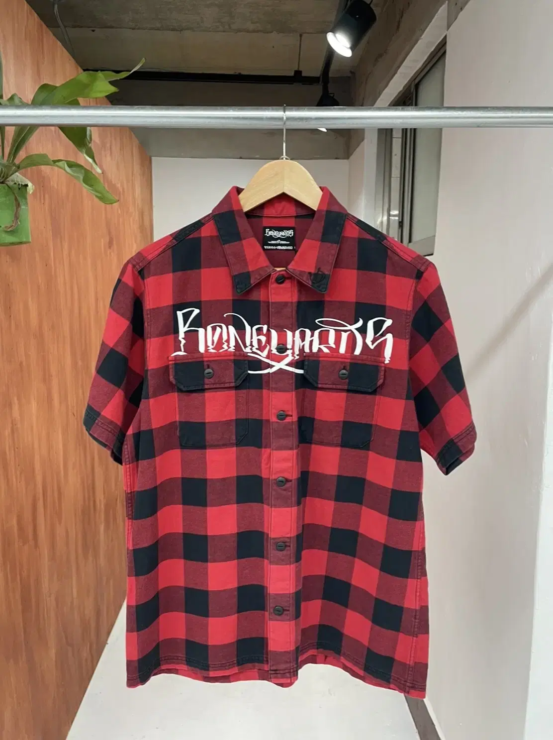 Stussy x Neighborhood Hooded Check Short Sleeve Shirt