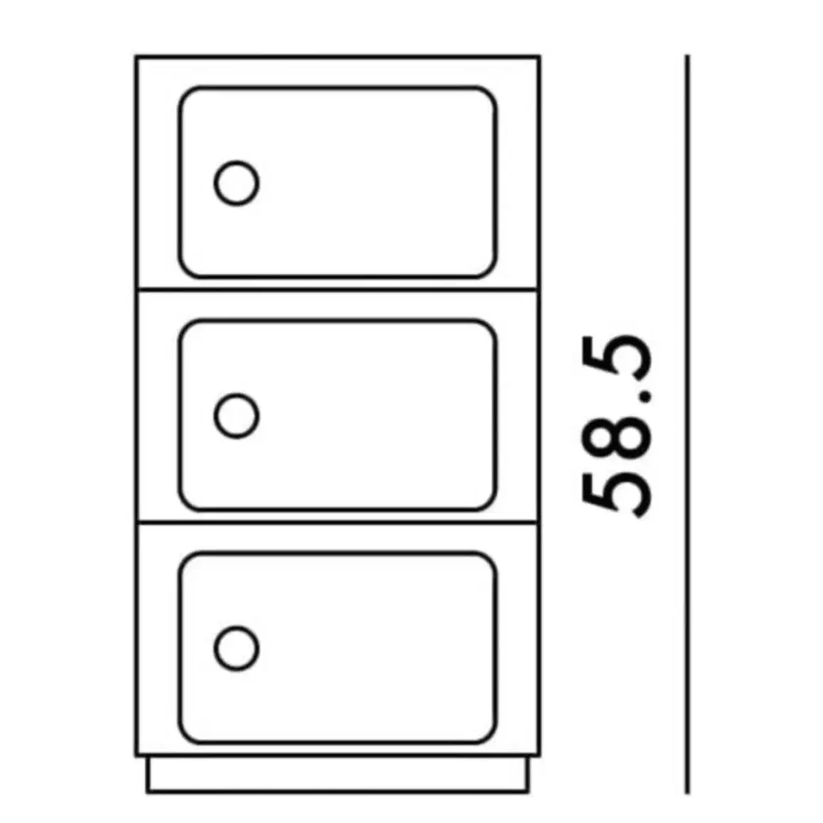 카르텔 5970RO Componibili 3단 수납장 분홍색32xH58,