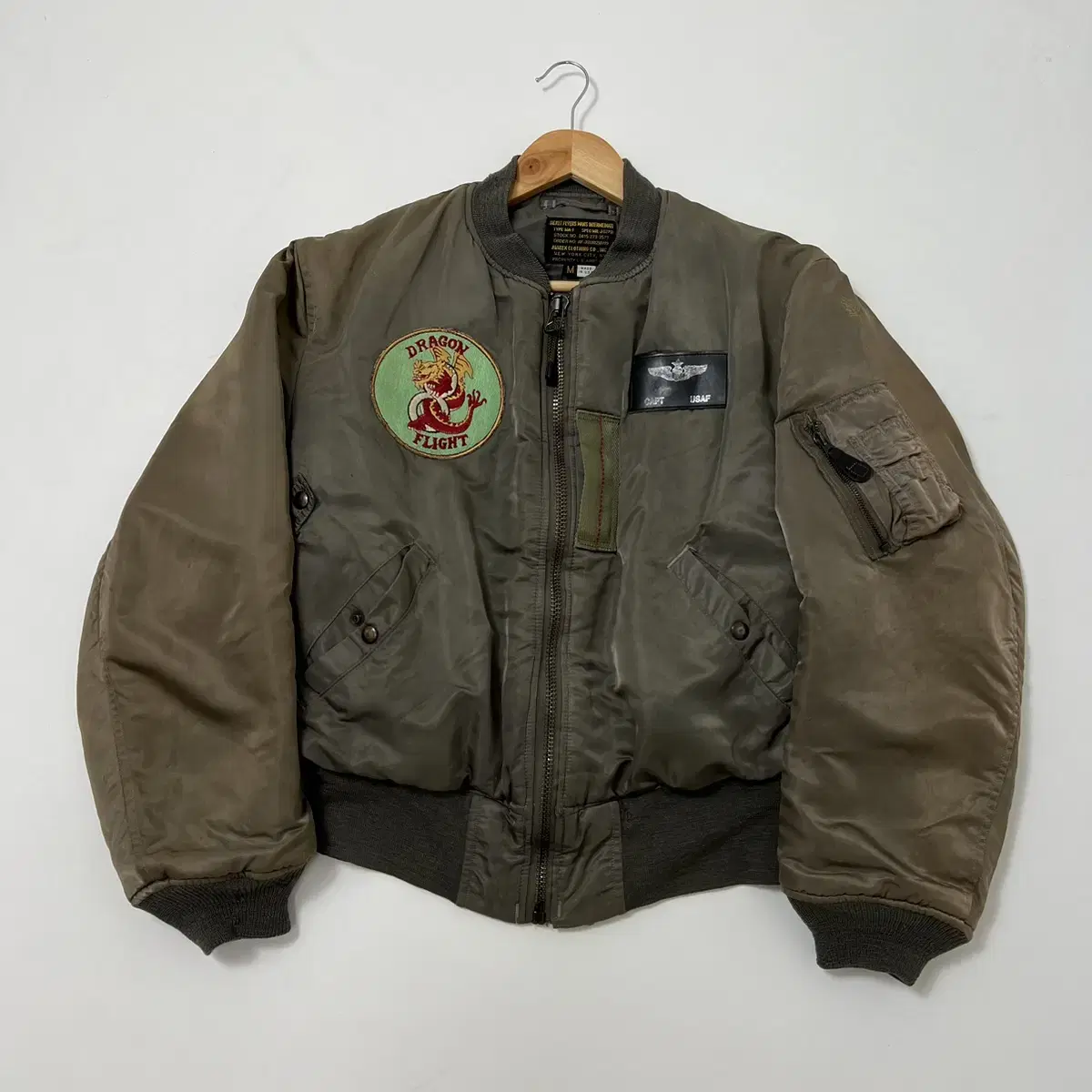 (Free Shipping) 90s USA Avyrex sun faded Ma-1 jacket