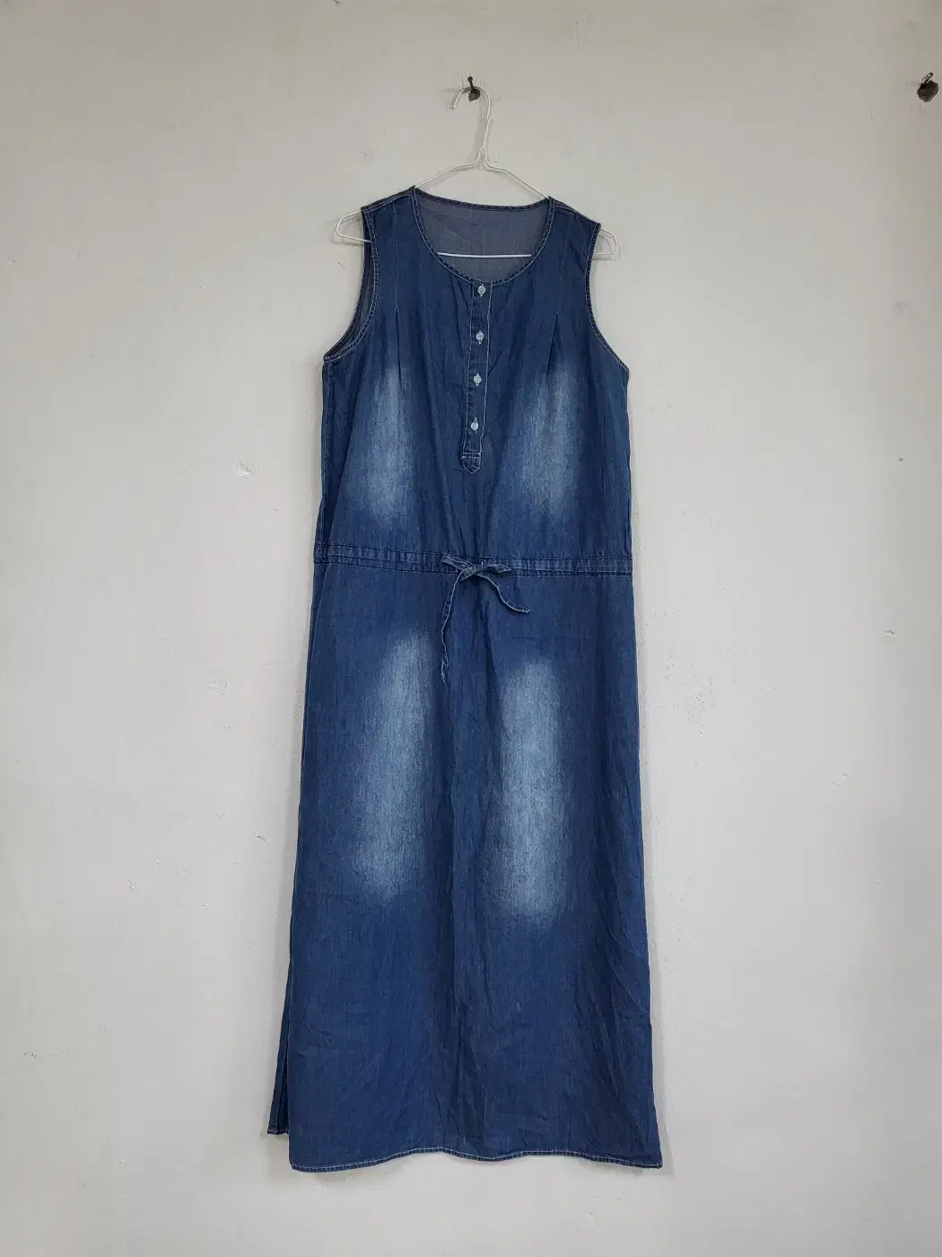 Women's Sleeveless String Jeans Denim Long ONEPIECE 66