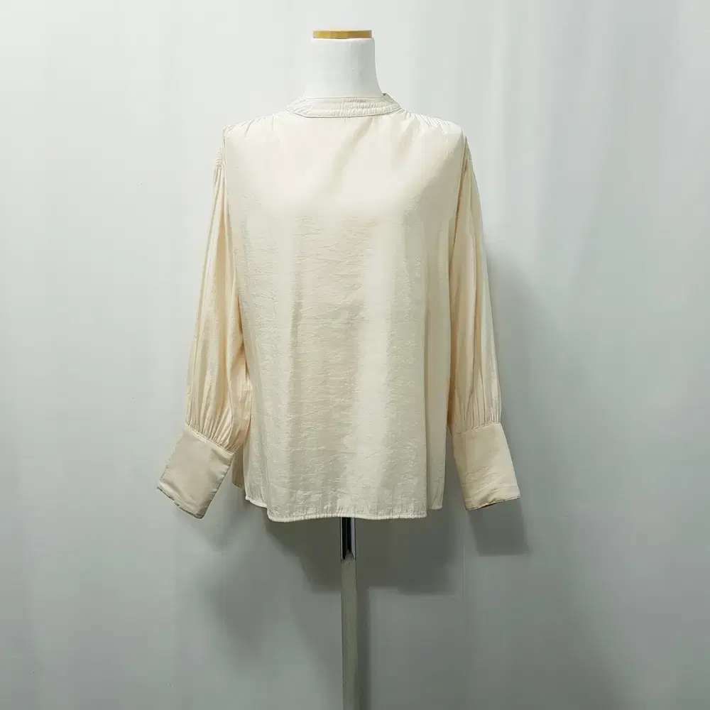 JPN Japan Vintage Glossy Feminine Loose Fit Boxy Long Sleeve Blouse WomenS D498