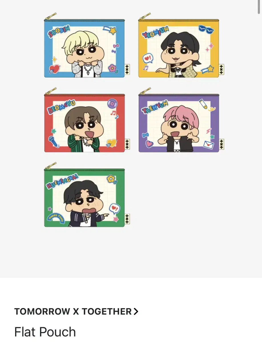 TXT changu collaboration pouch flat pouch yeonjun