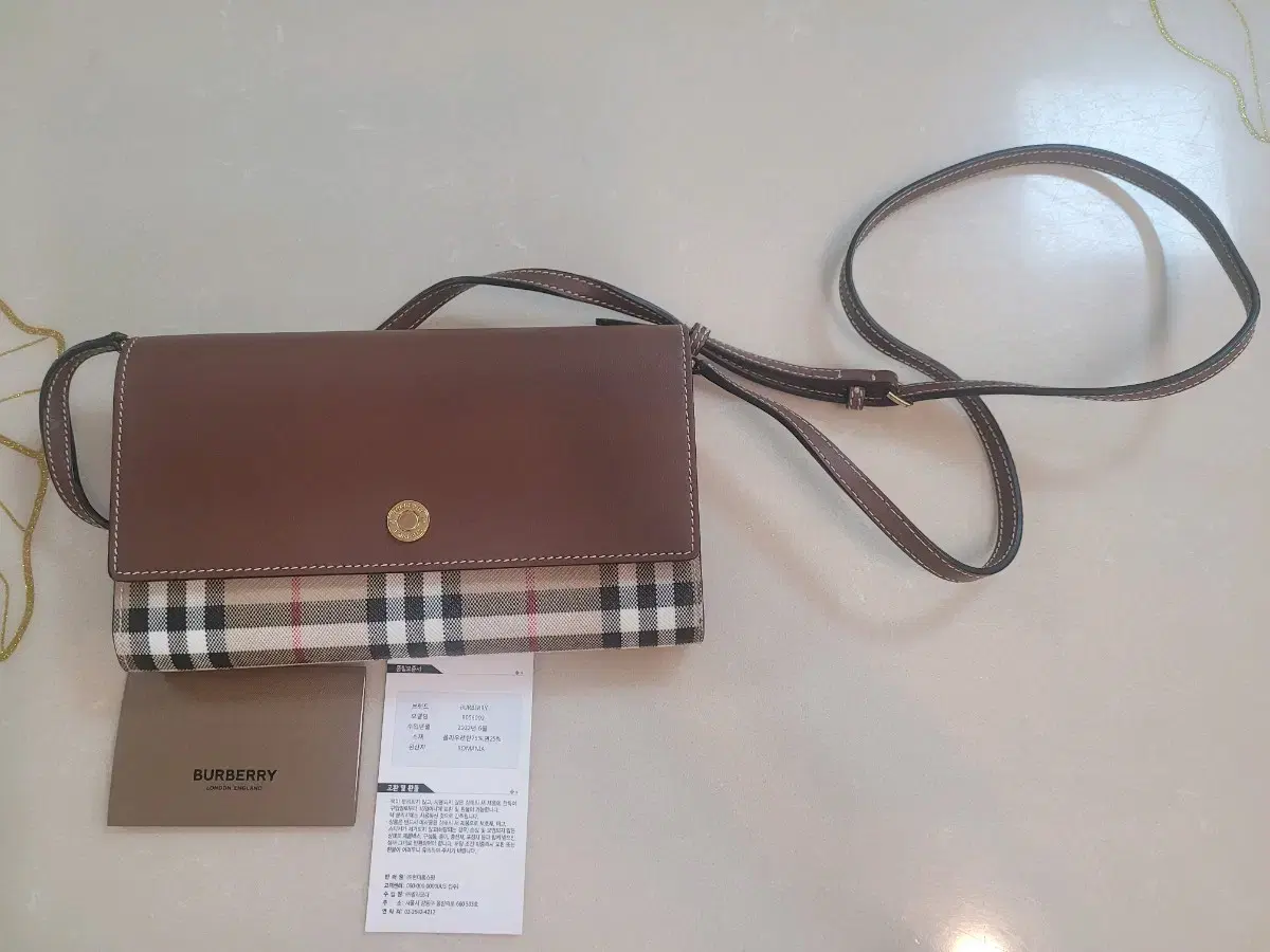 Burberry Hannah Vintage Check Leather Wallet Mini Crossbody Bag