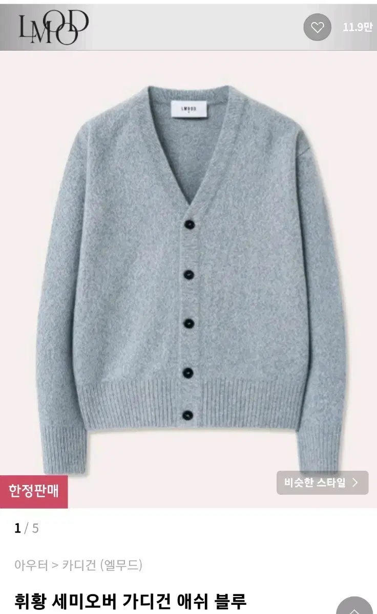 [48] Elmood whitish semi over cardigan ash blue