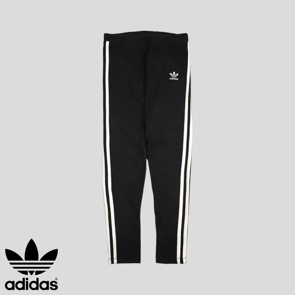 Adidas Black White Three-Sun Trefoil Cotton Blend Leggings Tights WOMEN