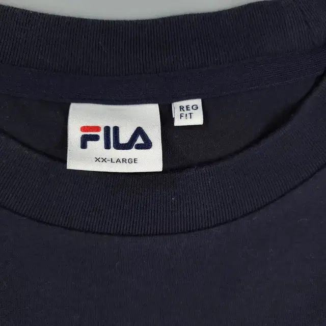 FILA 필라 휠라 네이비 빅로고 프린팅 레귤러핏 코튼 폴리 반팔 티셔츠