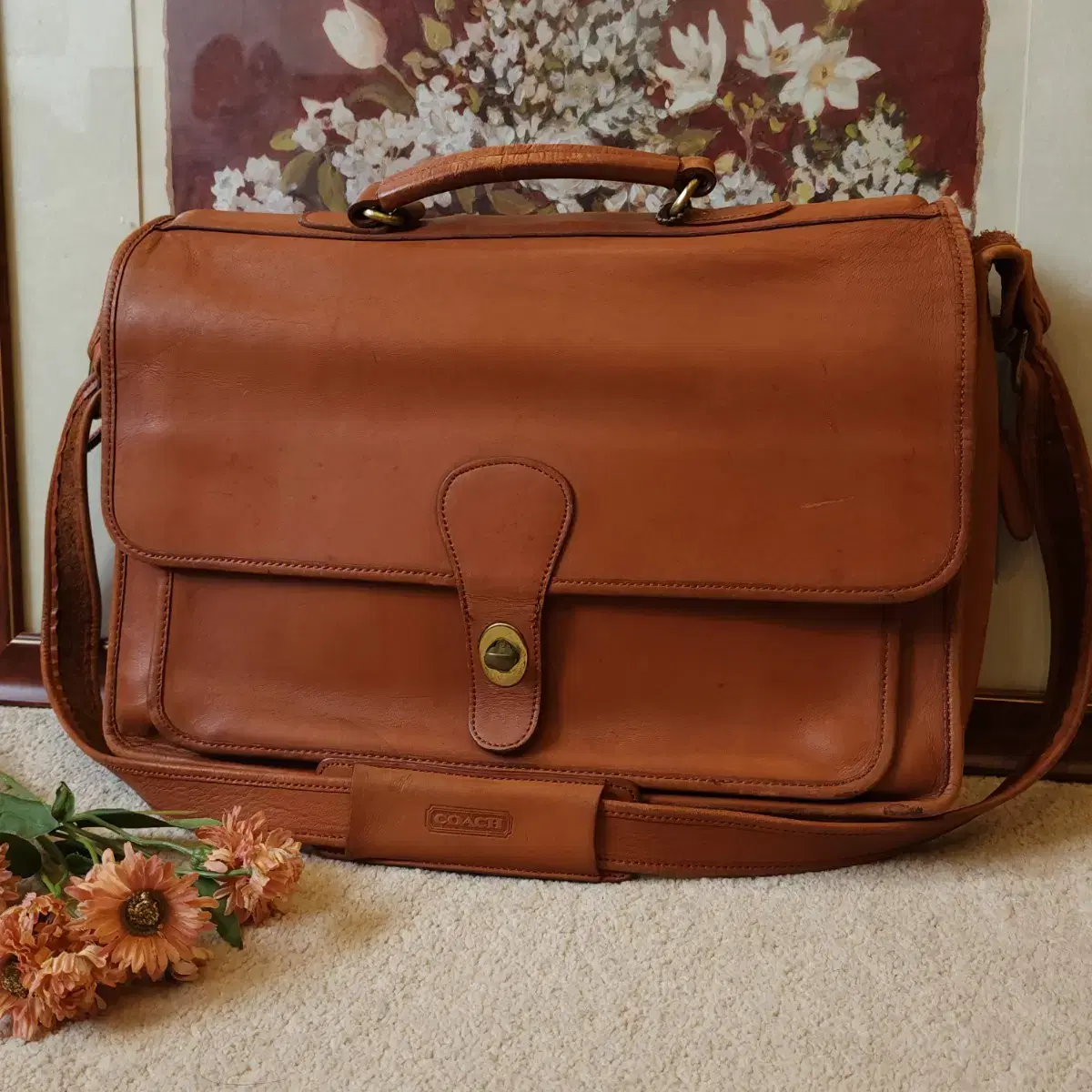 90s Old Coach Vintage Leather Briefcase