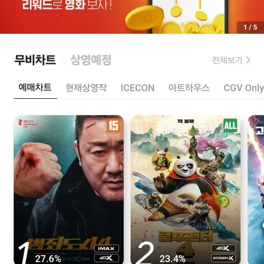 영화CGV 한도초과