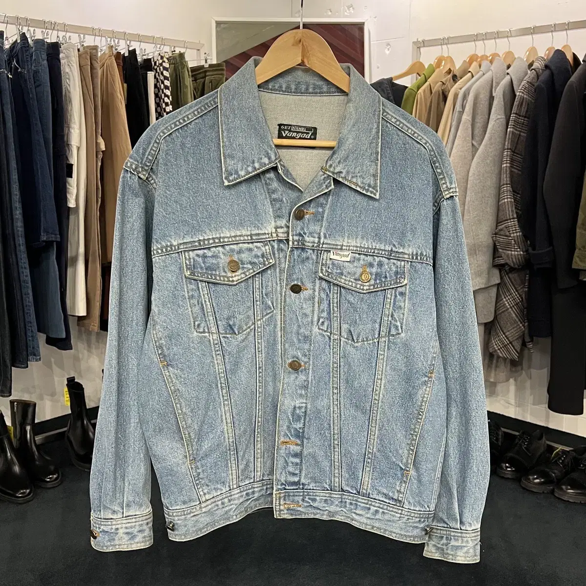 [TAPPO] [L] 90s Vanguard Vintage Denim Trucker Jacket Jeans Jacket