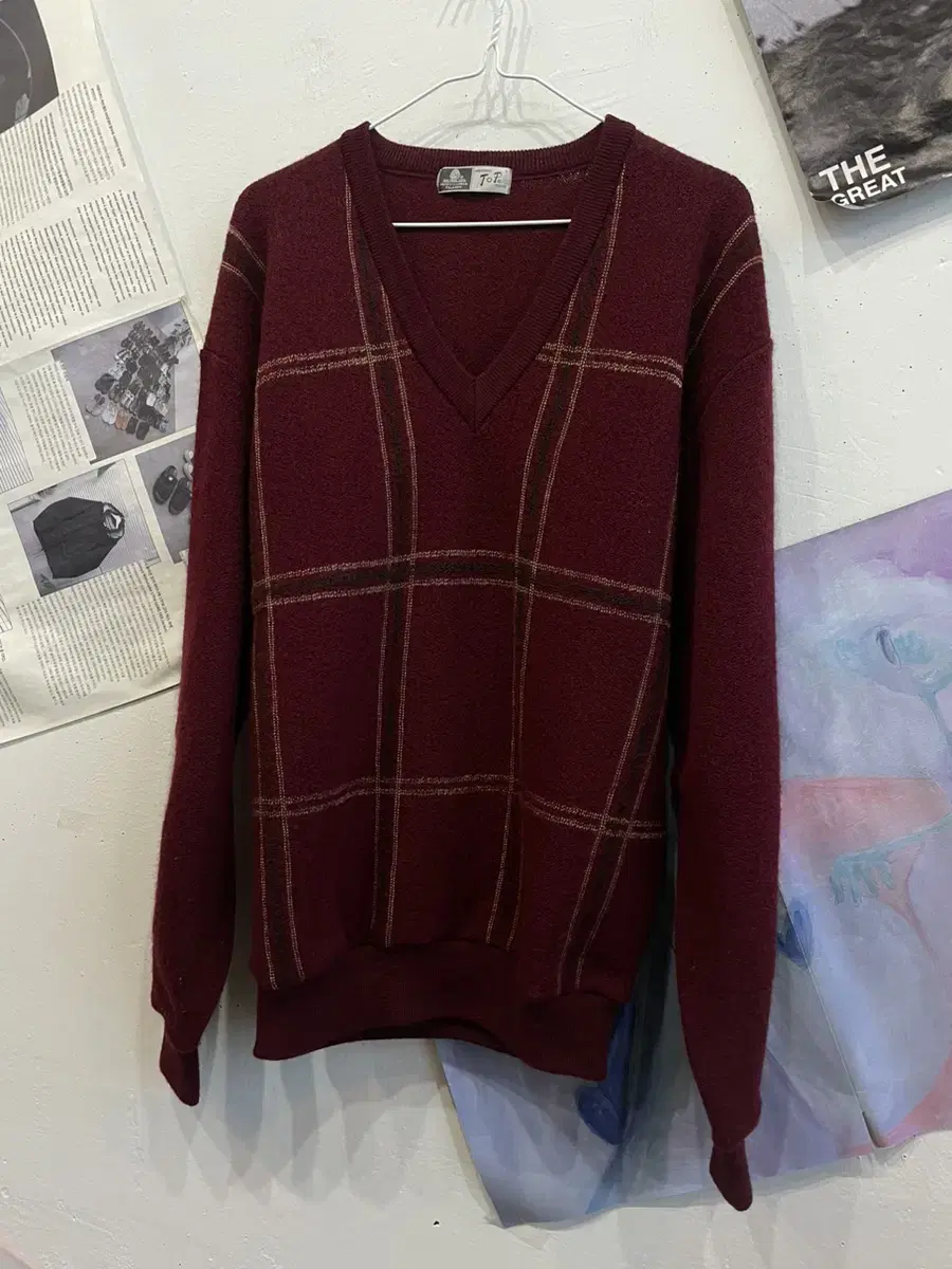 JPN TOKYO Retro Wool Knit Burgundy