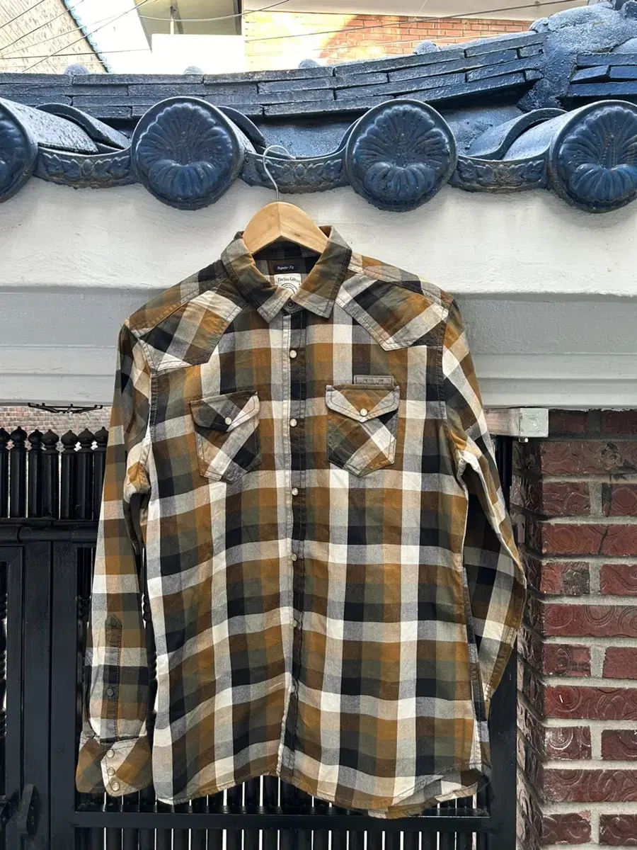 Diesel Plaid Dotom Flannel Double Pocket Vintage Western Shirt