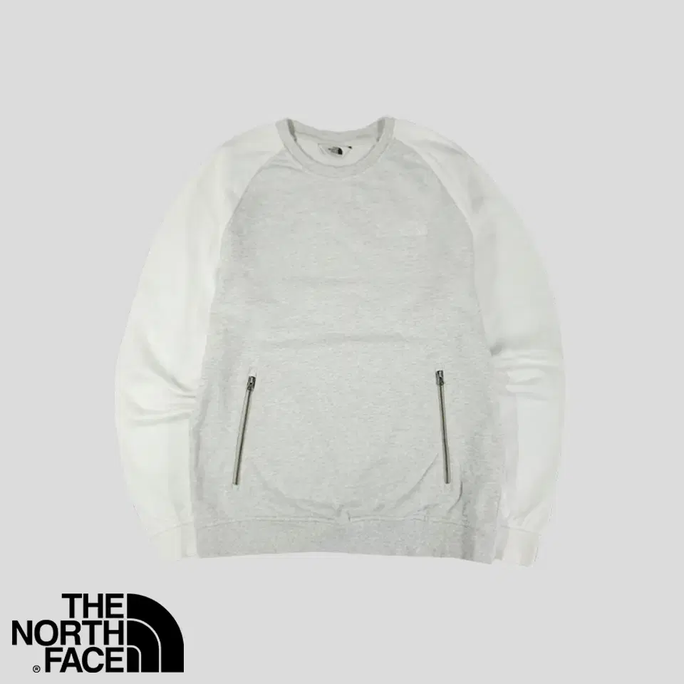 The North Face White Belle Melange Grey-White Colorway Nagrang Pocket100% Cotton