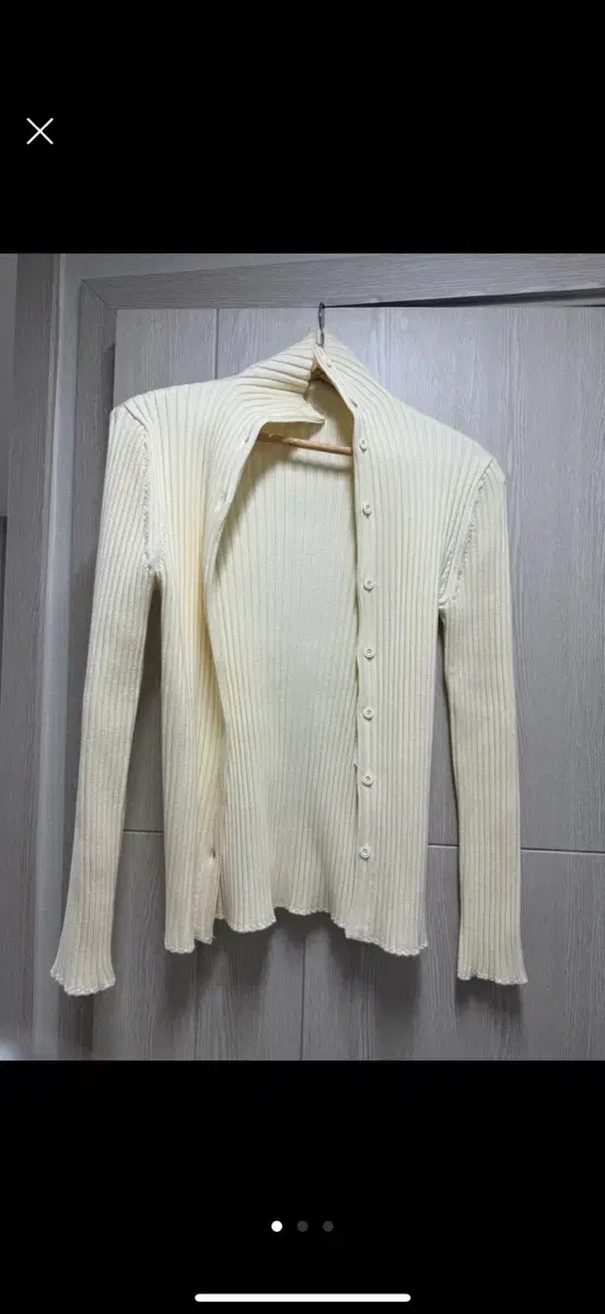 RRACE - Slim High Neck Cardigan (Ivory)