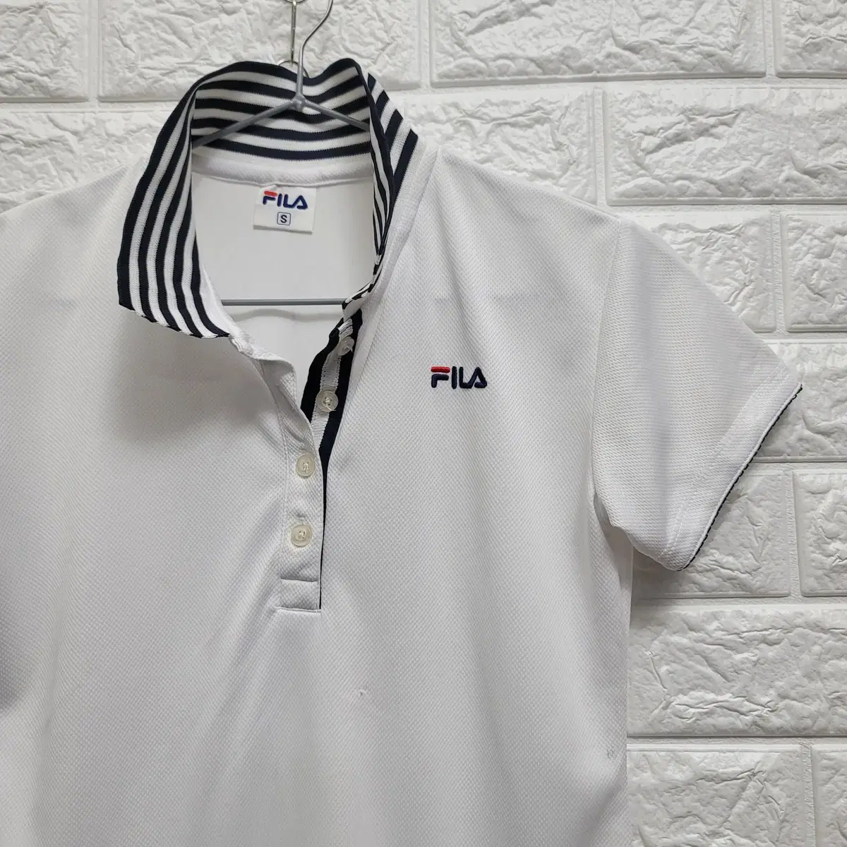 (FILA)휠라 화이트 반팔 티셔츠 테니스/골프 43*65