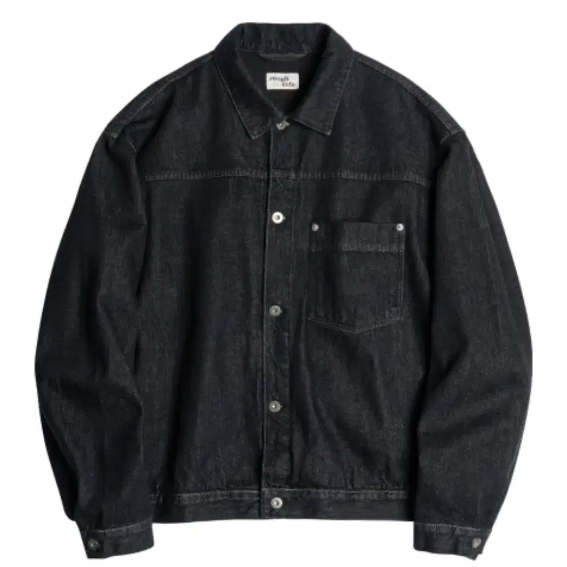 러프사이드 Drape Denim Jacket Black 2