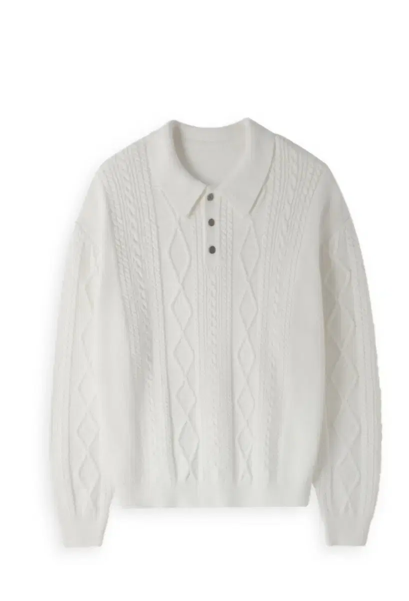 dey COTTON 100 fisherman button kara knit_IVORY