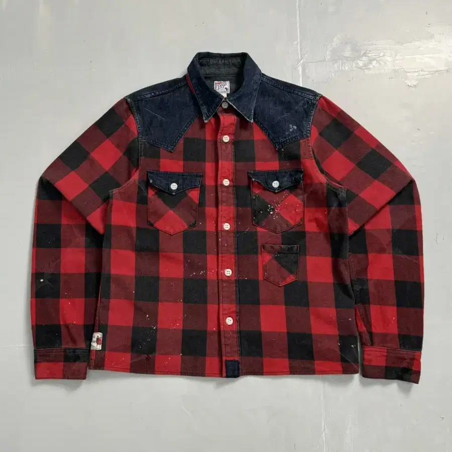 prps heavy flannel check western shirt