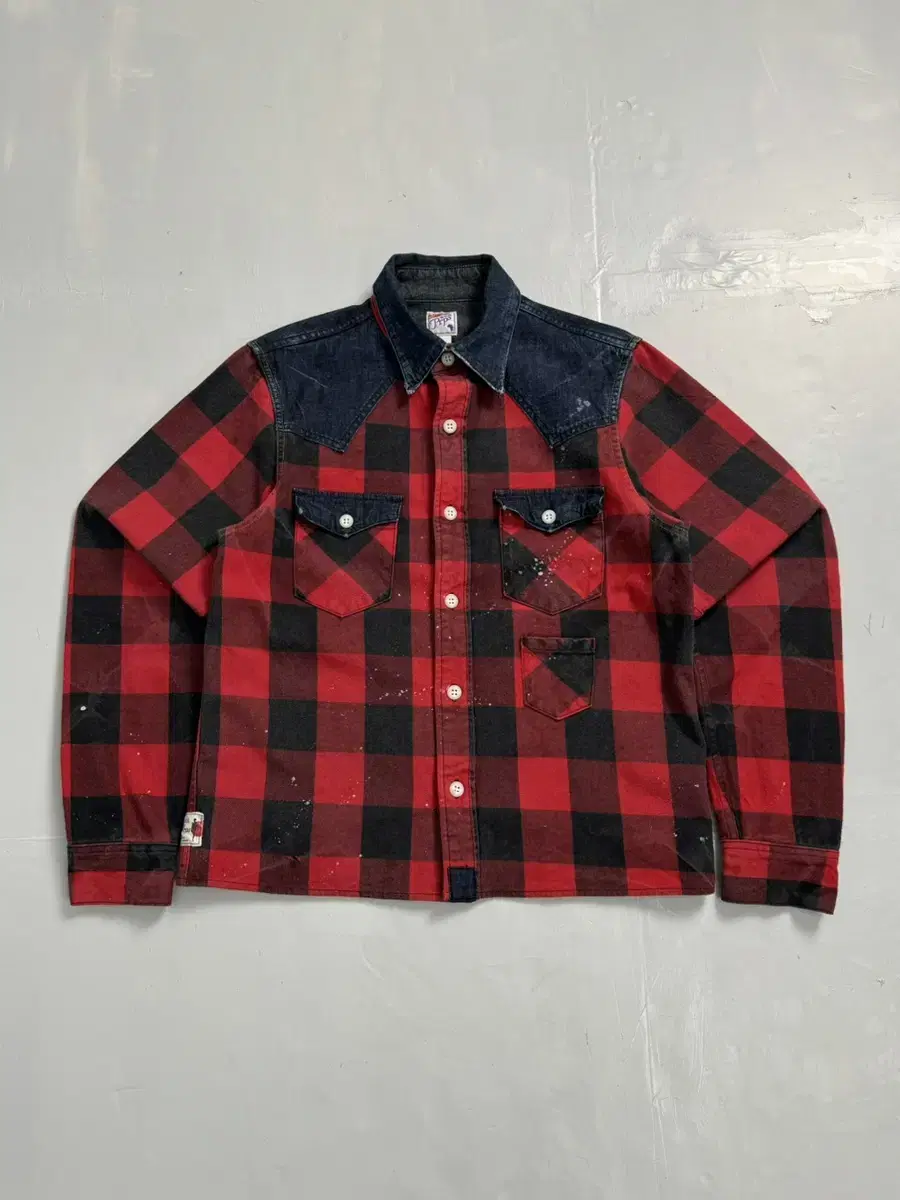 prps heavy flannel check western shirt