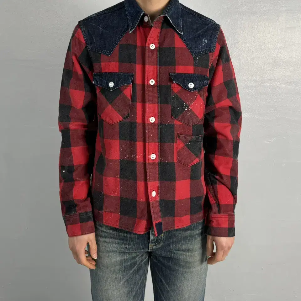 prps heavy flannel check western shirt