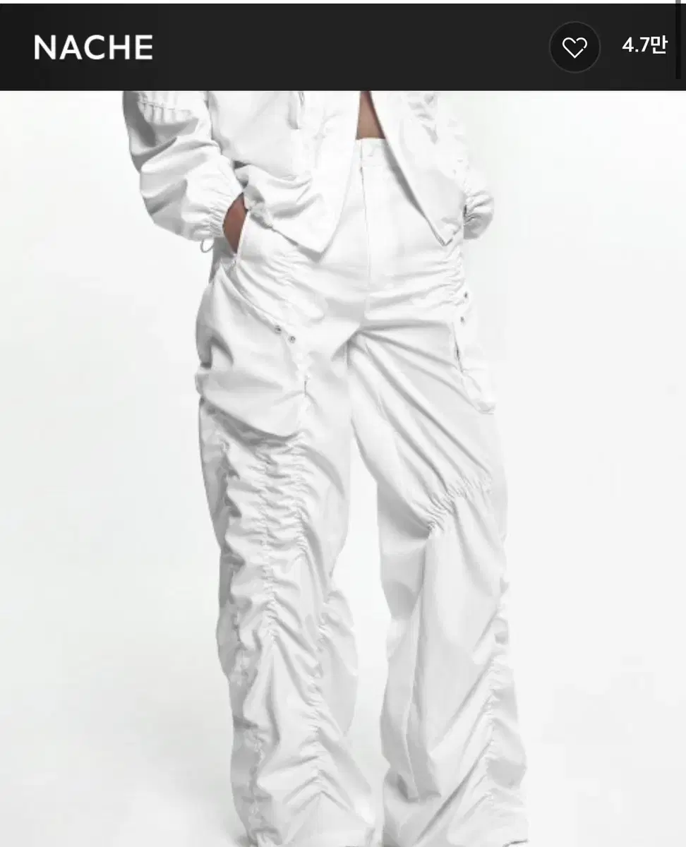 NudeSMOCKING CONVEX PANTS white 1size