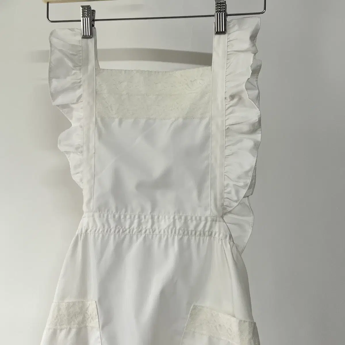 90's White cotton lace Apron 일본제