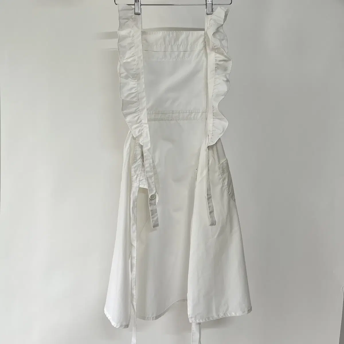 90's White cotton lace Apron 일본제