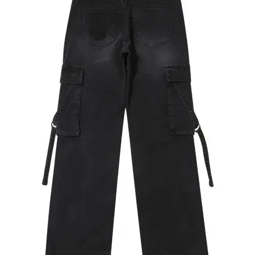 LEEY WASHING STRAP LOW-RISE DENIM PANTS