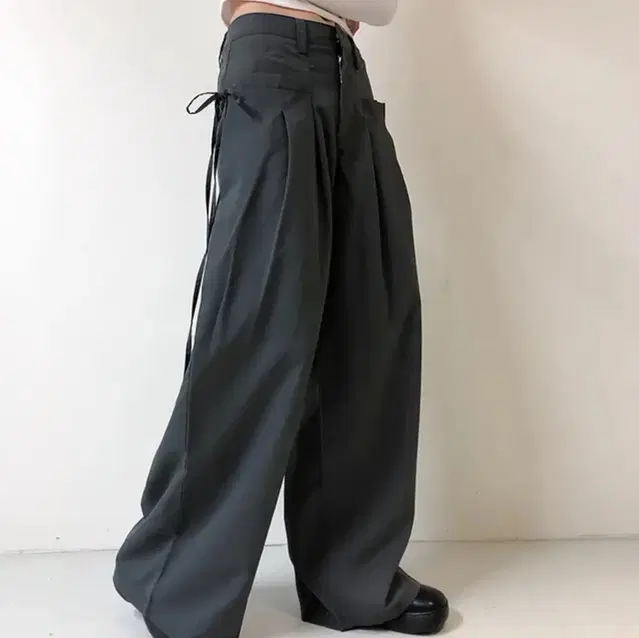 와이드 스트링 슬랙스 wide string slacks