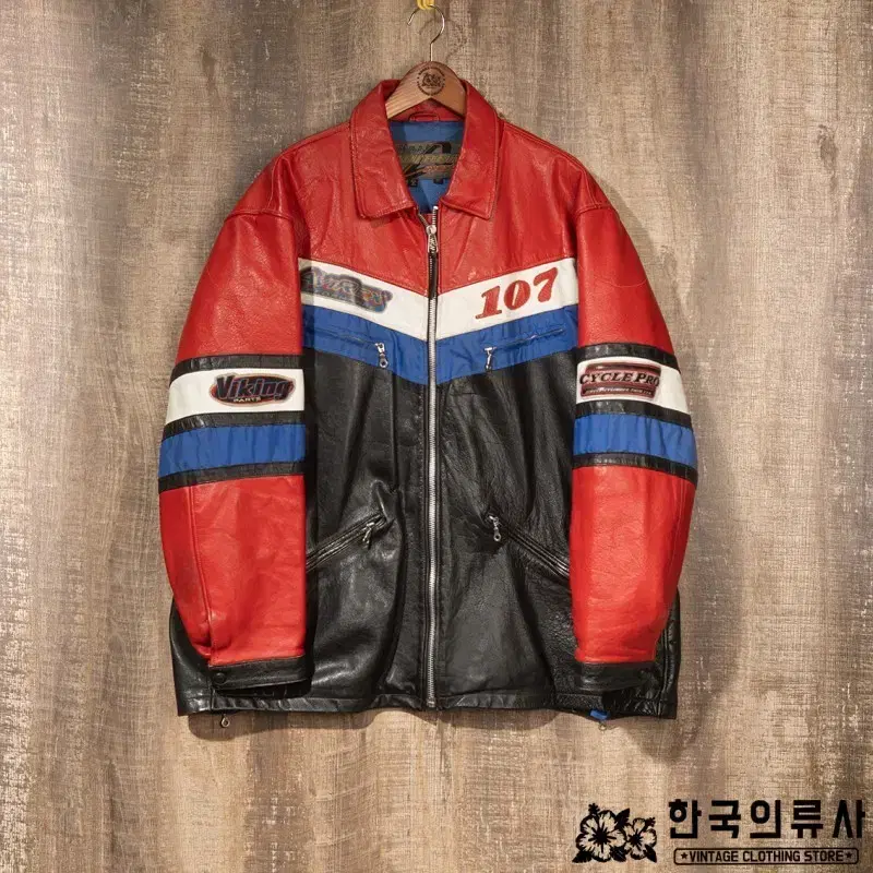 [3XL] 80s~아비렉스 레더 레이싱 자켓 mo-1935