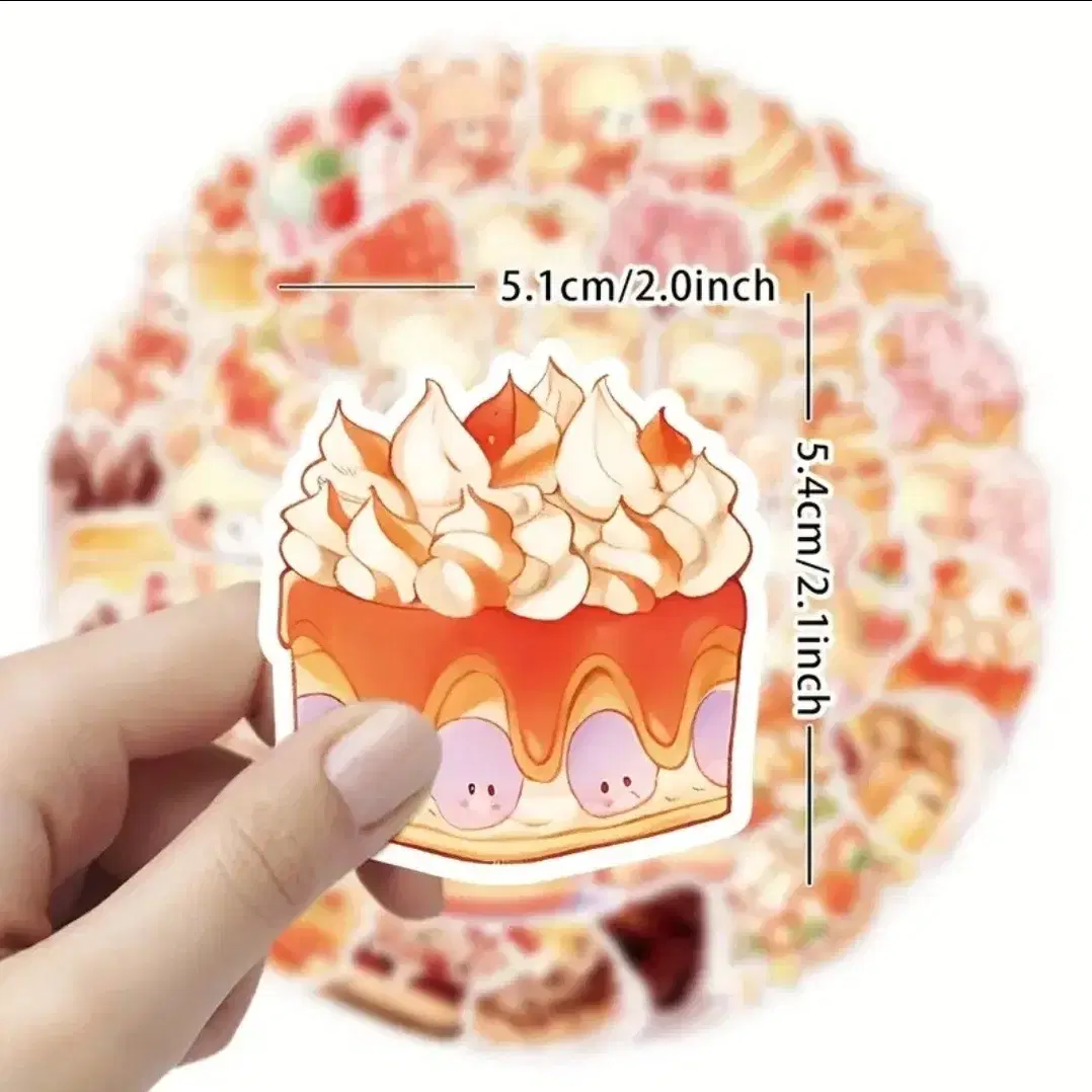 60장일괄 디저트 일러스트 곰 케이크 다꾸.포용.조각스티커