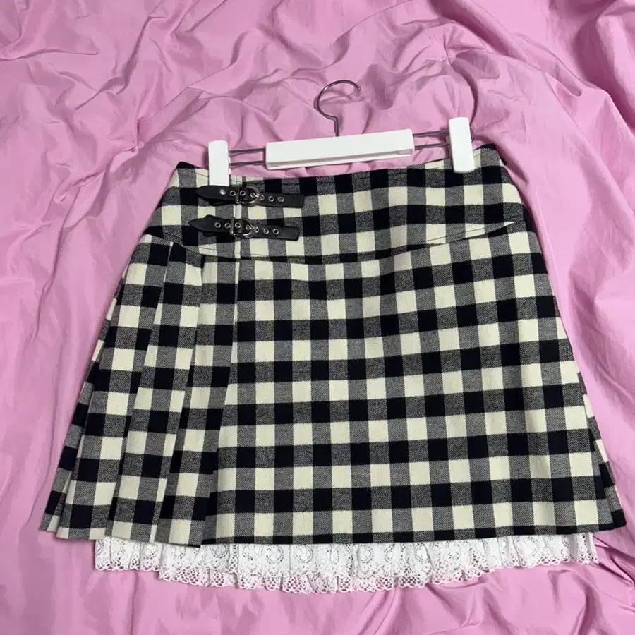 fletta(플레따) Gingham Check Skirt_Black(M)