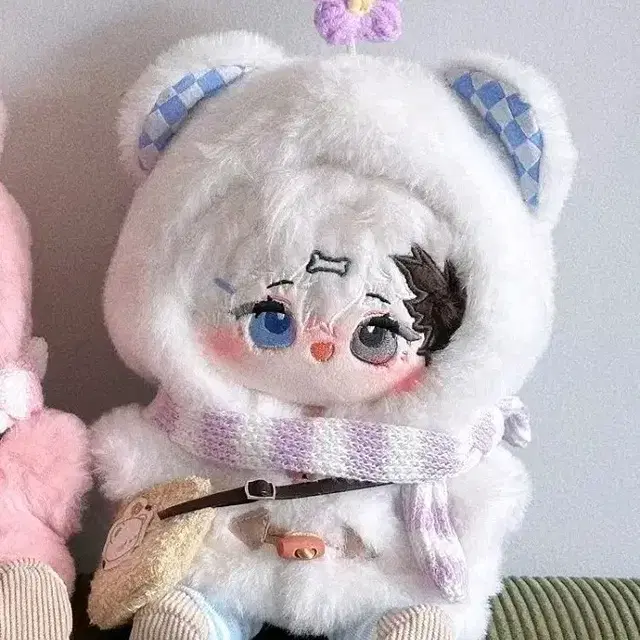 20cm 인형옷 겨울옷 겨울꽃곰 봄의화원옷장 떡볶이코트 털코트