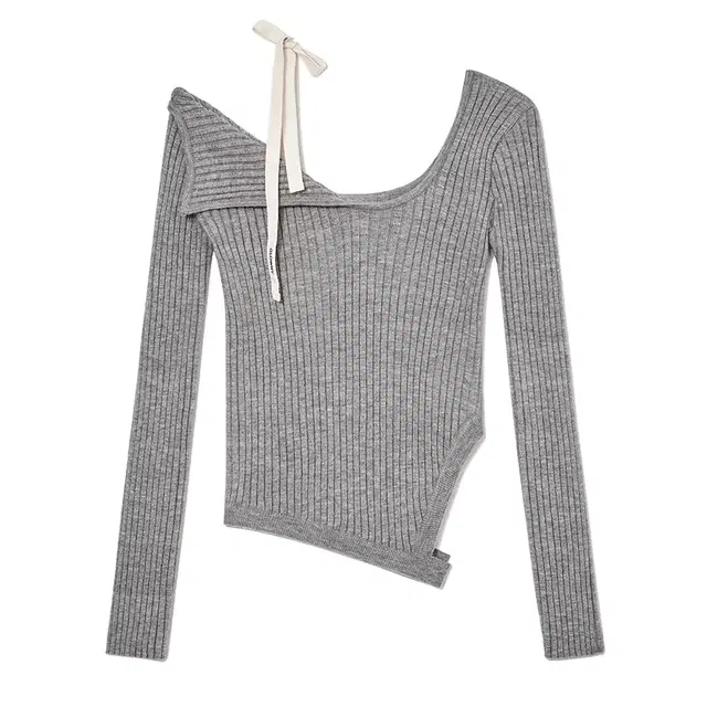 글로니 ISA ASYMMETRICAL KNIT TOP (GRAY)