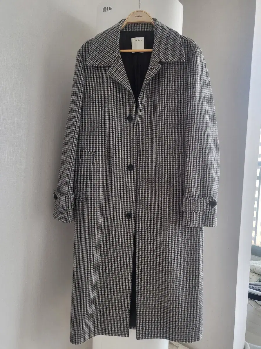 Sandro Homme Check long coat (M 95-100)