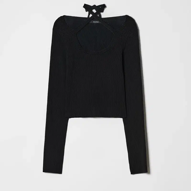 다이애그널 TIED NECKLINE KNIT 니트 다이닛보헤미안서울마뗑킴