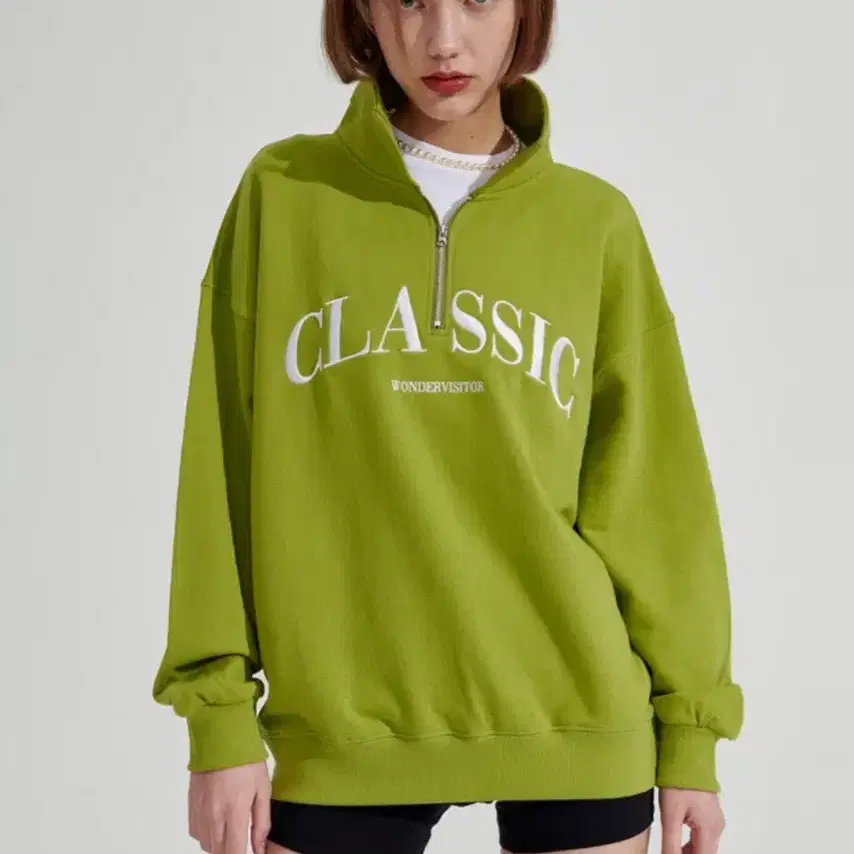 Wonder Visitor classic half zip up olive