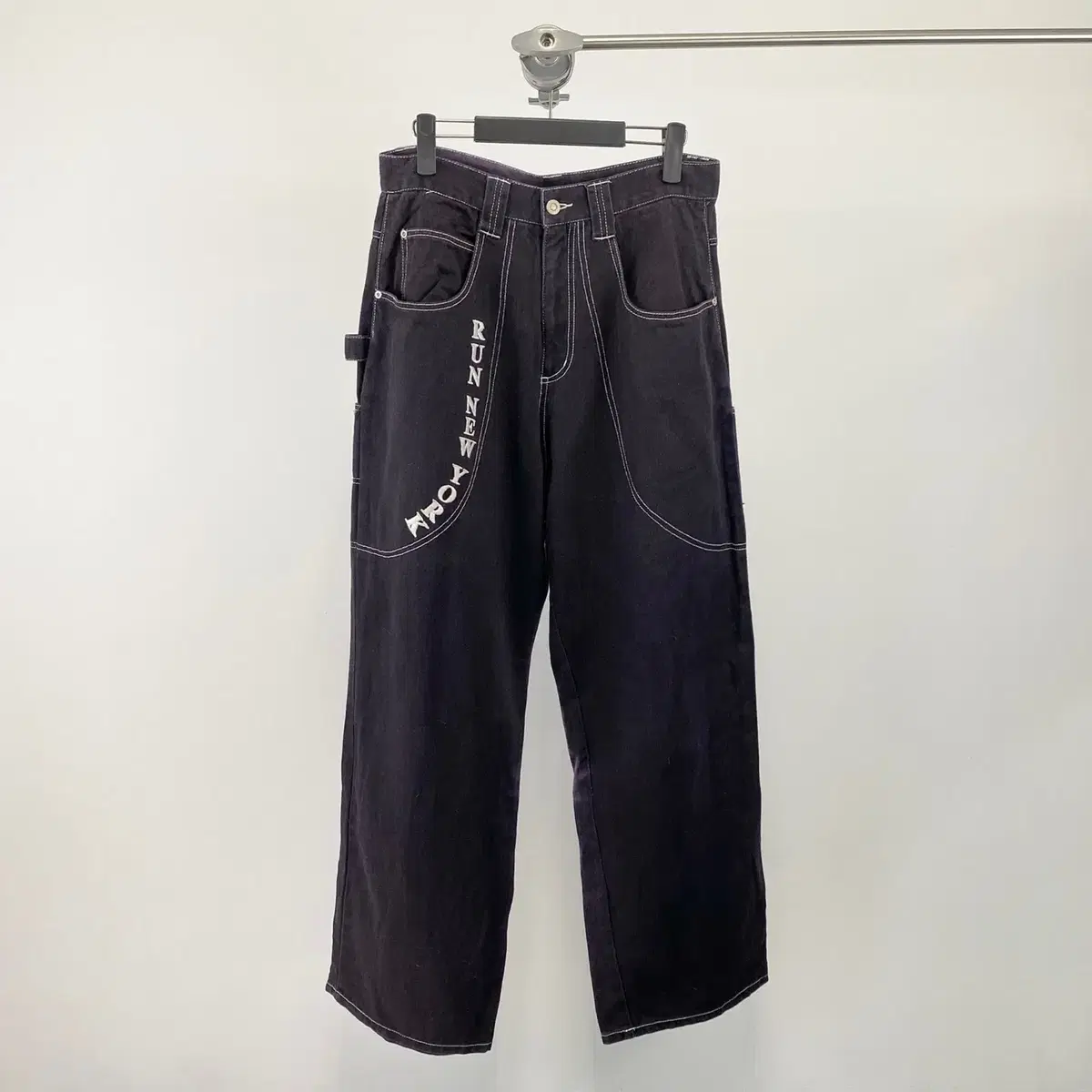 Vintage RUN NEW YORK Hard Fading Wide Denim Pants