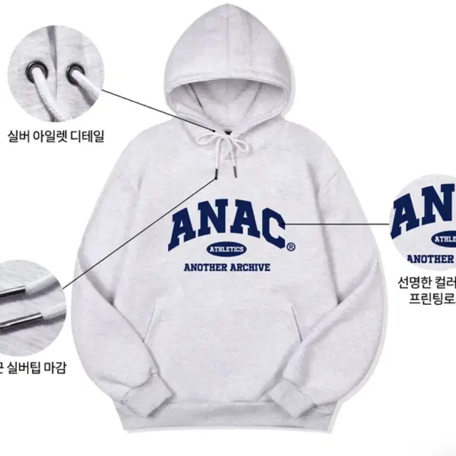 아나더아카이브 anac 후드티 m