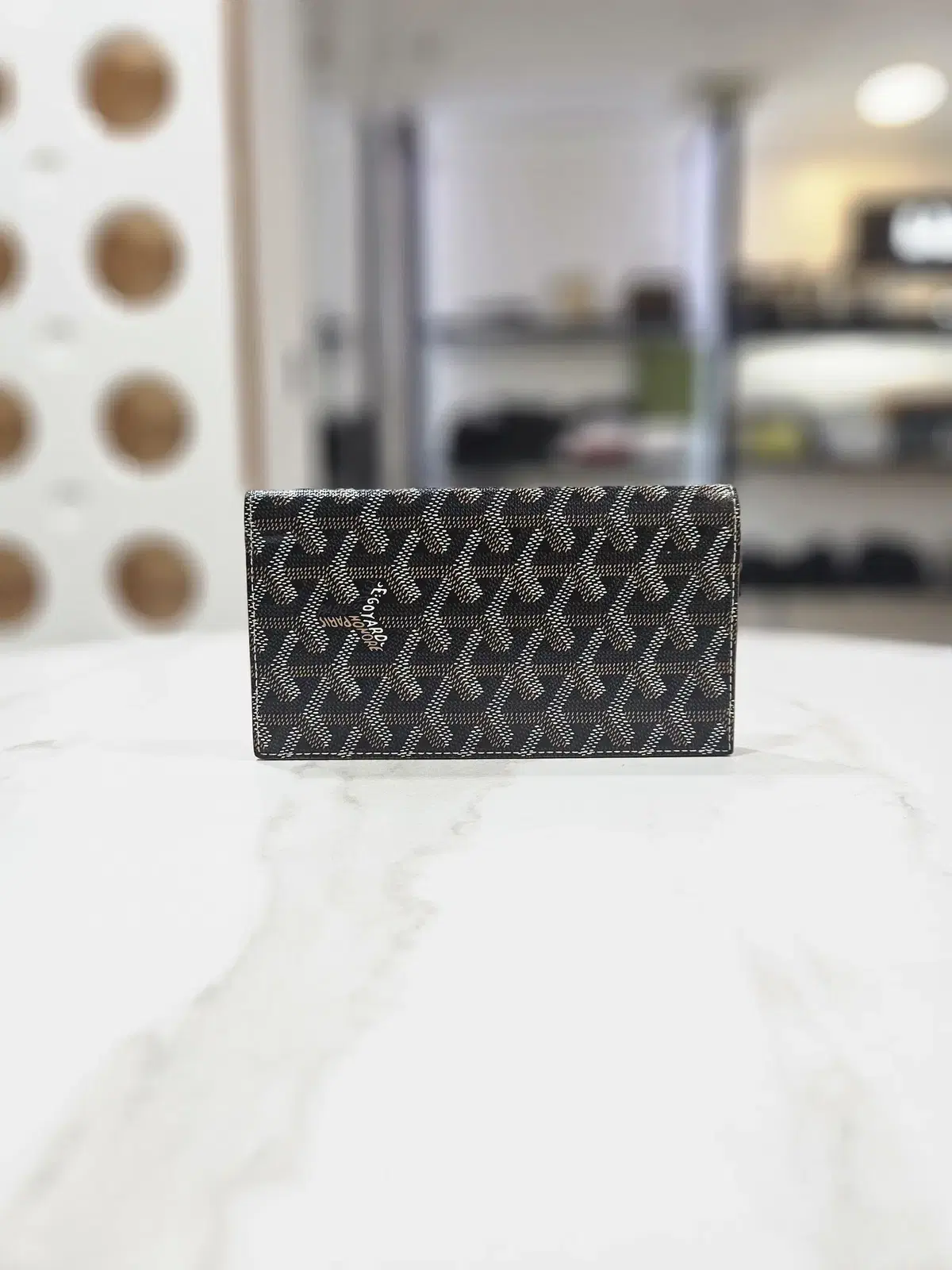 Goyard Black Brown Long Wallet