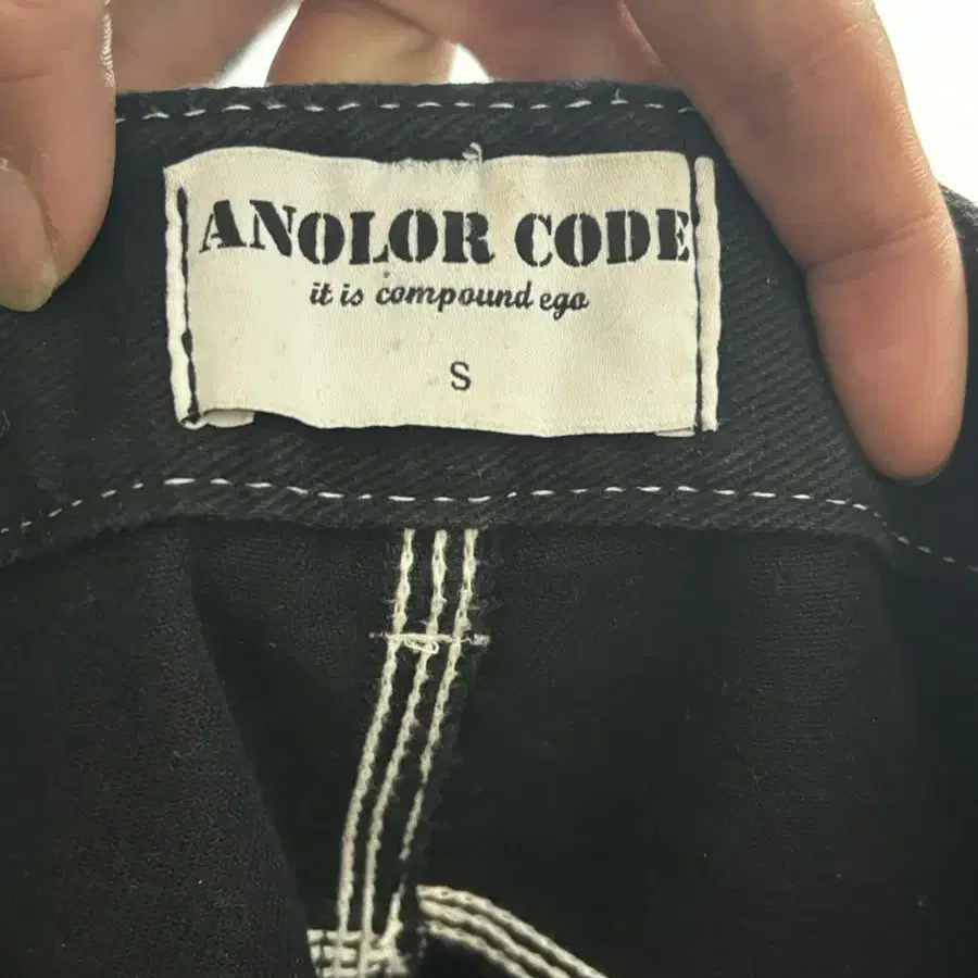 ANOLORCODE 블랙 와이드 카고 팬츠 S