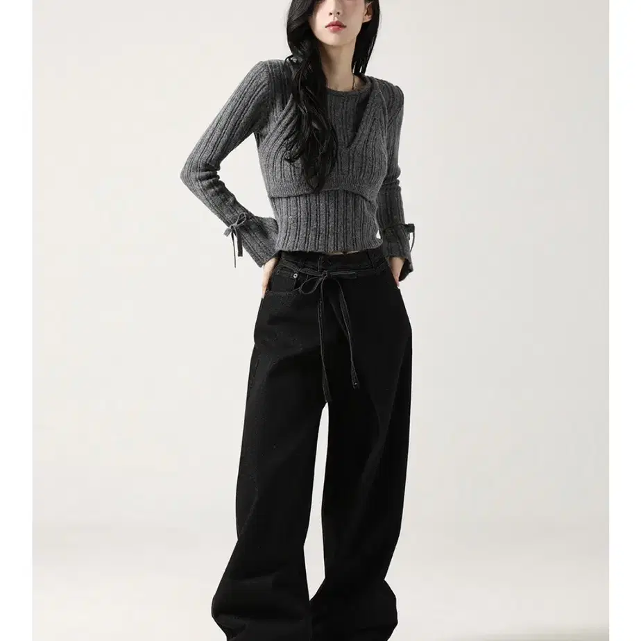 어반드레스 String Wrap Wide Pants BLACK