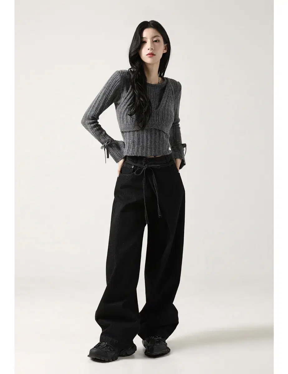 어반드레스 String Wrap Wide Pants BLACK