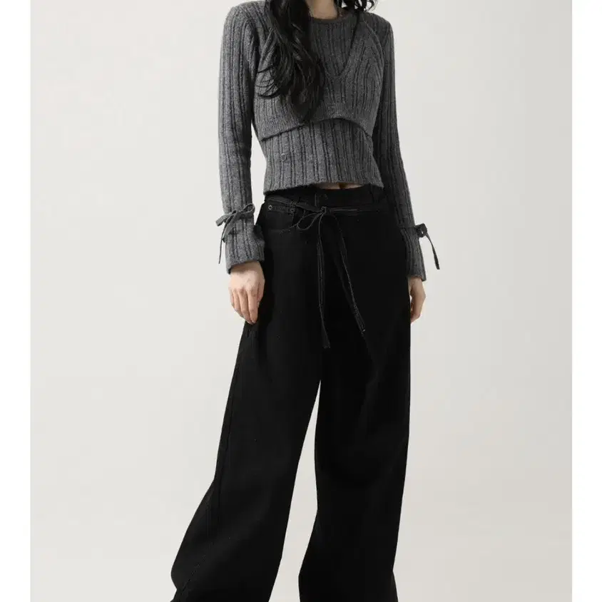 어반드레스 String Wrap Wide Pants BLACK