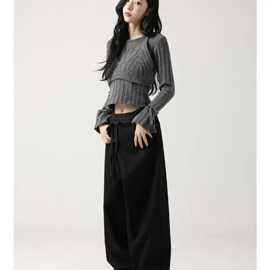 어반드레스 String Wrap Wide Pants BLACK