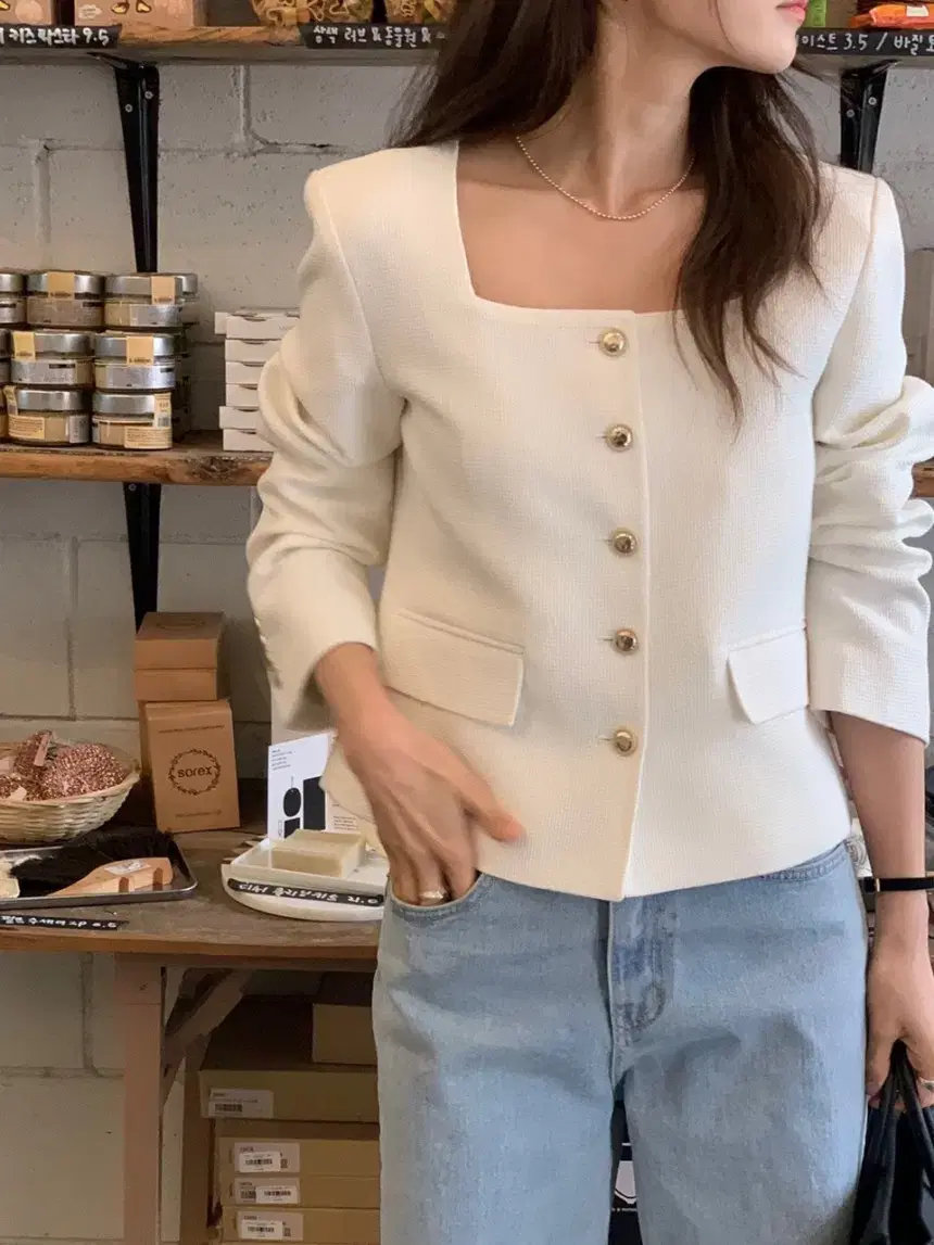 yeoreum -jacket with square neck