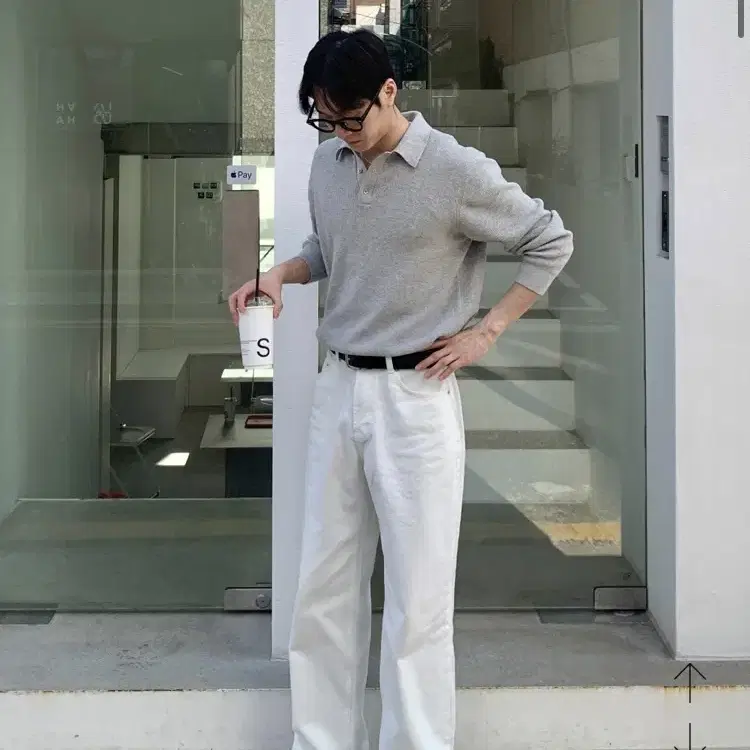 Ge basic white denim pants 휴즈네스트