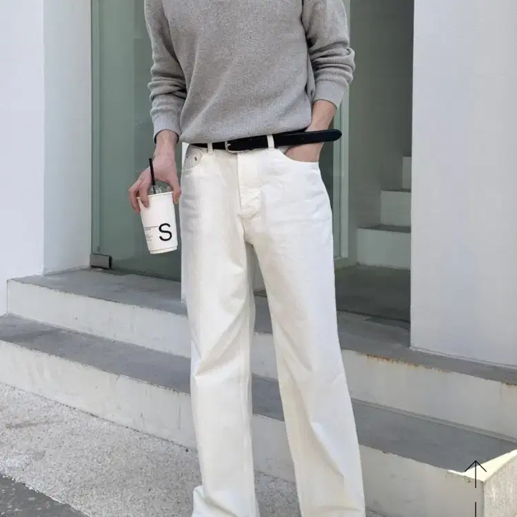 Ge basic white denim pants 휴즈네스트