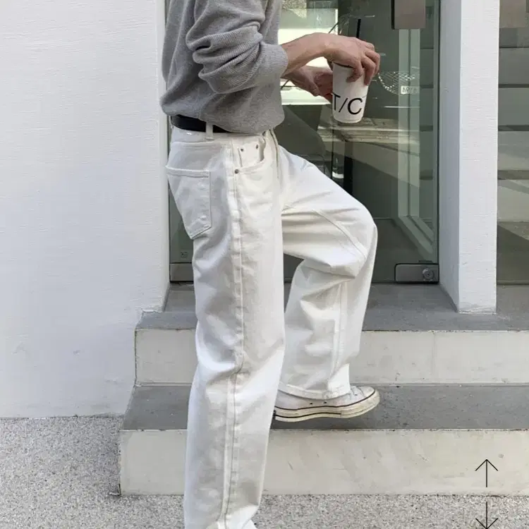 Ge basic white denim pants 휴즈네스트